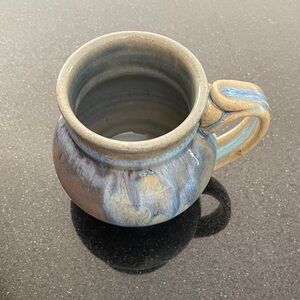 Handcrafted Ceramic Mug with Blue and Tan Glaze